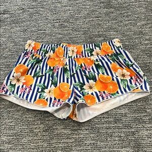 Floral and Citrus Print Shorts
